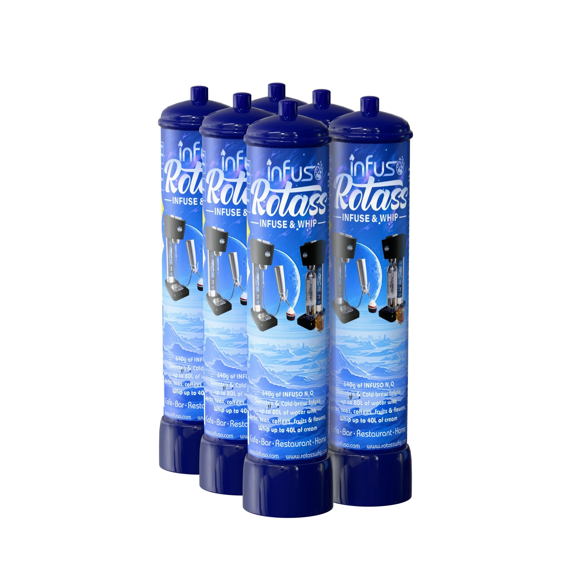 InfusoRotass® 6 x 640g N2O cylinders refill - Image 3