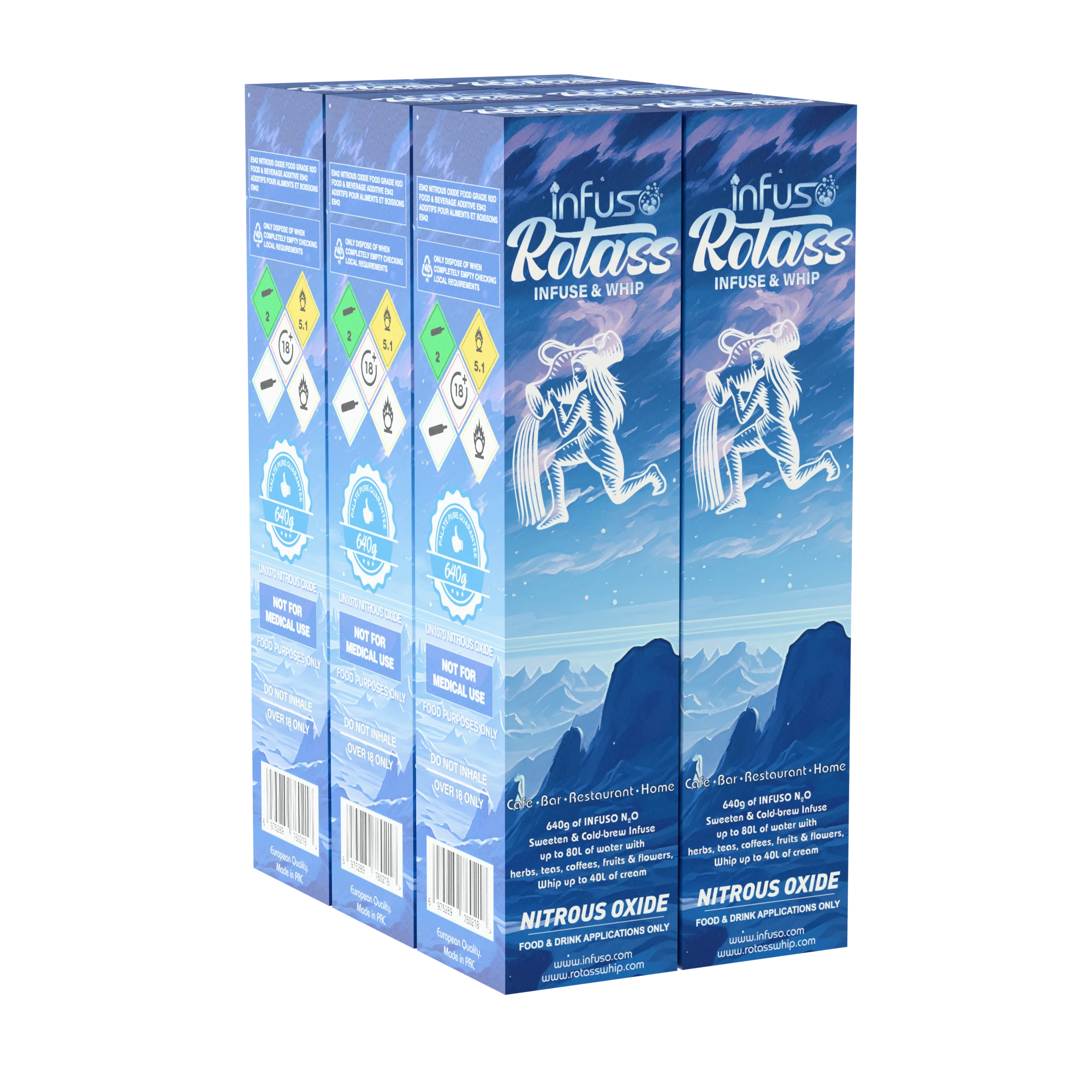 InfusoRotass® 6 x 640g N2O cylinders refill - Image 2