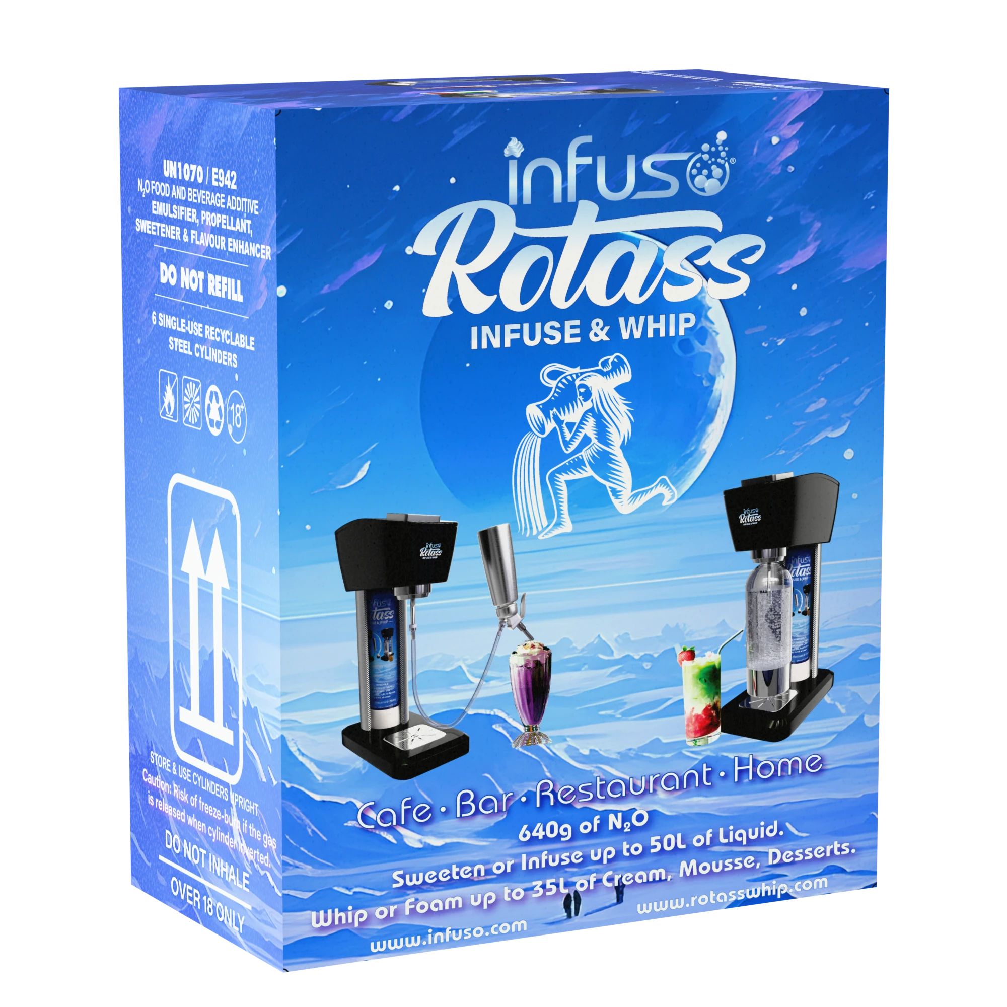 InfusoRotass® 6 x 640g N2O cylinders refill